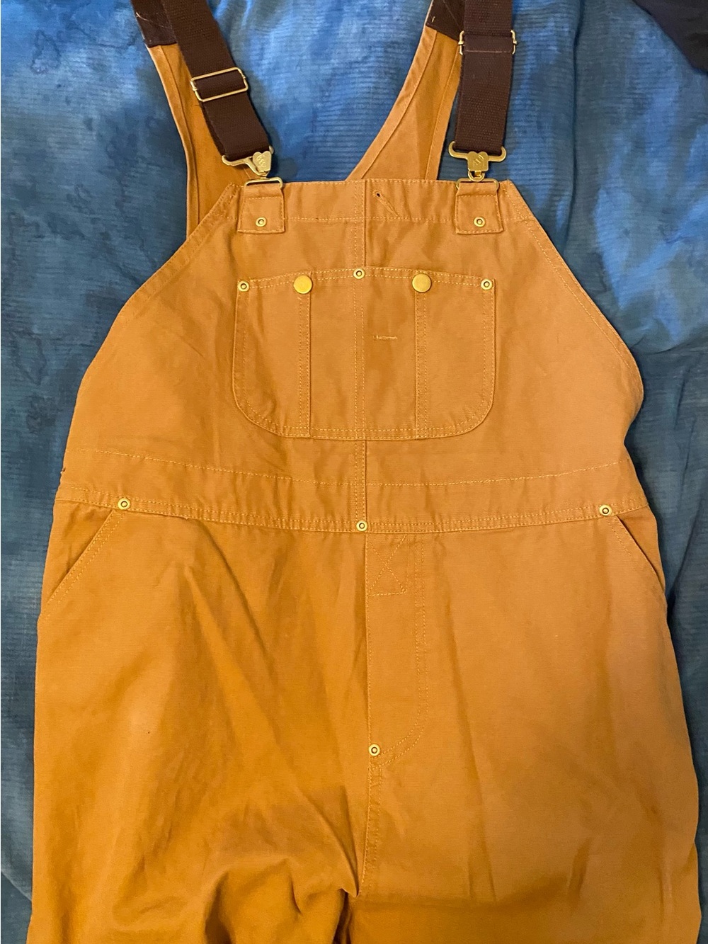 Rust Brown Workwear Bib Overalls with Adjustable Straps